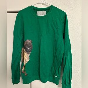 VINTAGE GREEN PUG TODDLAND SWEATSHIRT MEDIUM